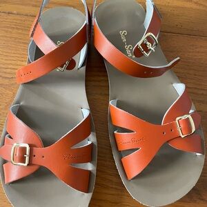 Salt Water Sandals by Hoy Orange Crossed Strap Sandals